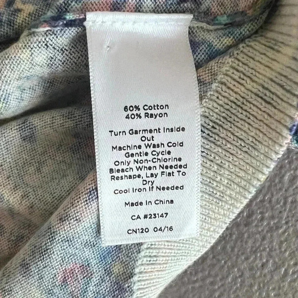 Talbots Womens Multicolor Pullover 3/4 Sleeve Sweater Size 2Xp Button Back - Picture 7 of 12